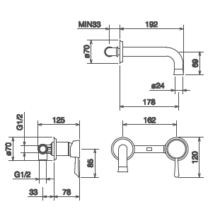 disegno tecnico la torre konvex lavabo